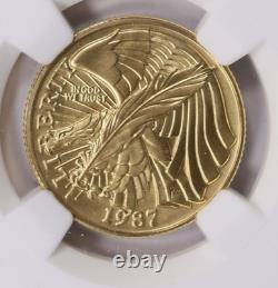 1987-W Constitution des États-Unis Bicentenaire Or 5 $ NGC MS70