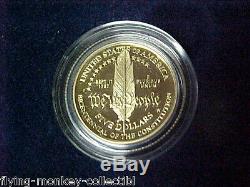 1987-s Constitution Us 4 Coin Set 2 5 $ En Or Et 2 Dollars En Argent Épreuve Numismatique Et Bu
