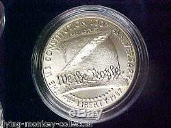 1987-s Constitution Us 4 Coin Set 2 5 $ En Or Et 2 Dollars En Argent Épreuve Numismatique Et Bu