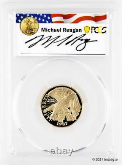 1987-w 5 $ Constitution Gold Commem Coin Pcgs Pr70dcam Reagan Legacy Pop Of 23