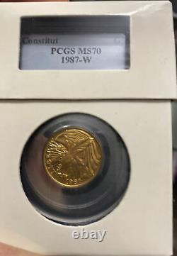 1987-w $5constitution Bicentenaire D'or Commémoratif Ngc Ms70 Perfect Coin