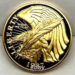 1987-w Us Gold $5 Constitution Commemorative Proof Coin