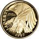 1987-w Us Gold $ 5 Constitution & Preuve Pièce Commémorative Capsule