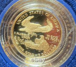 1988 American Eagle Proof 5 $ Pièce D'or Avec Boîte/coa