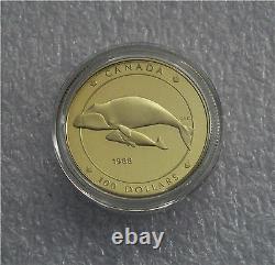 1988 Canada Pièce D’or De 100 Dollars, Whale Proof 1/4 Troy Oz