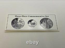 1988 L'amérique Dans L'espace Commemorative Or, Argent, & Copper 3 Coin Set Avec Coa