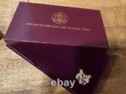 1988 S/w Us Olympic Coin Se Fixe 5 $ D'or Et 1 $ D'argent Avec Coa