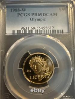 1988-W Médaille d'Or des Jeux Olympiques de Séoul 5 $ COMMÉMORATIVE PCGS PR69DCAM