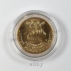 1988-s American Monnaie Pièces Olympiques 2 Pièces D'argent Ensemble Argent Et Or 5 191668b $