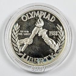 1988-s American Olympic Commemorative Silver Dollar & Gold $5 Proof Coins 192167b