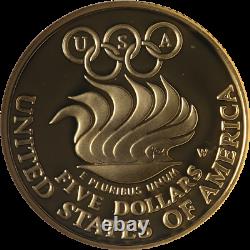 1988-w Jeux Olympiques Commem Or $5 Coin Ngc Pf69 Ultra Cameo Brown Label Stock