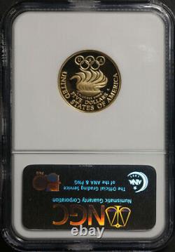 1988-w Jeux Olympiques Commem Or $5 Coin Ngc Pf69 Ultra Cameo Brown Label Stock