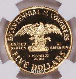 1989-W Congrès Bicentenaire Moderne Or Commémoratif 5 $ NGC PF 70 Ultra Cameo