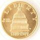 1989 W Congrès Commémoratif $5 Gold Proof Coin Us West Point États-unis