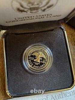 1989 W Proclamer Le Triumph/démocratie $5 Gold Commemorative Coin Box Cao