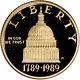 1989-w Us Gold $5 Congressional Commemorative Proof Coin In Capsule (en Capsule)