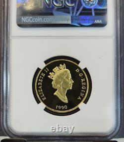 1990 Canada Or 100 $ Alphabetisation NGC PF 70 Ultra Cameo Rareté Perfection