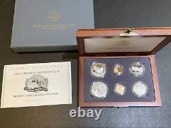 1991 Ensemble de 6 pièces en or et argent commémoratives du 50e anniversaire de Mount Rushmore, en qualité Épreuve et Non circulée.