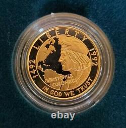 1992 Columbus Quincentenary Commémorative Proof 3-coin (or $5) Set Avec Ogp