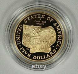 1992 Ensemble commémoratif de pièces en or et en argent Columbus 3pc avec emballage d'origine