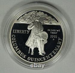 1992 Ensemble commémoratif de pièces en or et en argent Columbus 3pc avec emballage d'origine