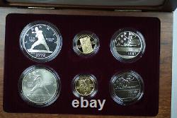 1992 Jeux Olympiques Commémoratifs $5 $1 50c Proof & Unc Gold, Silver, Clad 6 Pièces Set