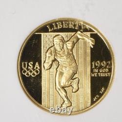 1992-W XXV Olympiade Or $5 COMMÉMORATIVE NGC PF70 Preuve-70 UC