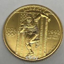 1992-o Gold Us $5 Commémoratif Olympique Bu Coin