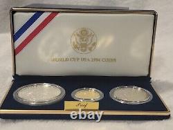 1994 Coupe Du Monde 3 Pièces Jeu De Preuve Gold & Silver
