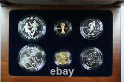 1994 Coupe Du Monde Commémorative $5 $1 50c Proof & Unc Gold, Silver, Clad 6 Coin Set
