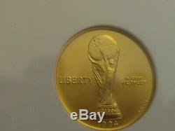 1994 W Or $ 5 Coupe Du Monde Commémorative Ngc Ms 70, Parfait Coin! A Propos De Trimestre Oz