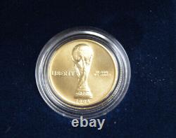 1994-w Coupe Du Monde États-unis Pièce Commémorative De Cinq Dollars D'or Non Circulée