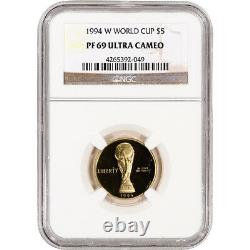 1994-w Us Gold $ 5 Coupe Du Monde Preuve Commémorative Ngc Pf69 Ucam