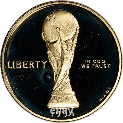 1994-w Us Gold $5 World Cup Commemorative Proof Coin In Capsule (en Capsule)