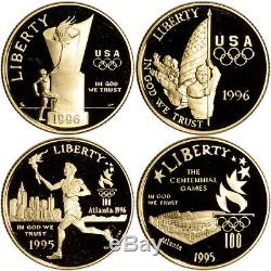 1995 1996 Jeux Olympiques Des États-unis 32-coin Preuve Commémorative Et Set Bu
