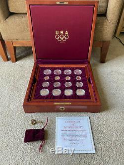1995 1996 U. S. Jeux Olympiques 32 Pièce D'or Et D'argent Set Commémorative Proof & Bu