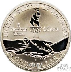 1995 Atlanta Olympic Commémorative Coin Set 5 $ Stade D'or Bb Cycle T&f 21782