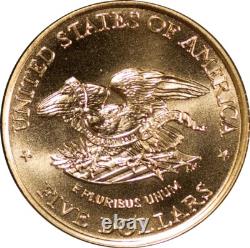 1995-W 5 $ Or Guerre Civile MS 70 8,36 grammes ANACS # 7805670 + Bonus