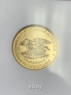 1995-W Guerre Civile 5 $ en Or Commemoratif NGC Noté MS70 Pièce Parfaite