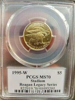 1995-w Reagan Legacy Olympic Stadium Commemorative Gold Coin Pcgs Ms70 Pop Of 2