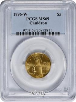 1996-W Calice Olympique $5 Or Cinq Dollars État de Frappe Commemoratif MS69 PCGS