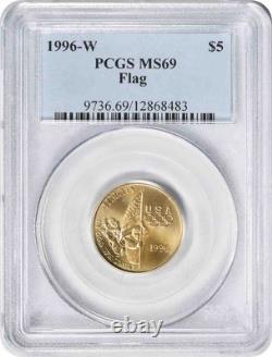 1996-W Drapeau Commemoratif 5 $ Or MS69 PCGS