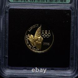 1996-w $5 Flag Pièce Commémorative D'or Icg Pr69 Dcam (slx3780)