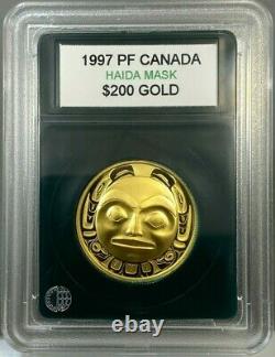 1997 1/2oz Canada 200 $ Raven Haida Masque Preuve Pièce D'or