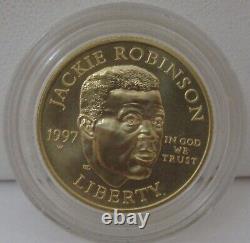 1997 Jackie Robinson 50e Anniversaire 4 Pièce D'argent Et D'or Proof & Unc Set