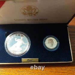 1997 Jackie Robinson 50ème Anniversaire Ensemble de 2 Pièces en Or/Argent