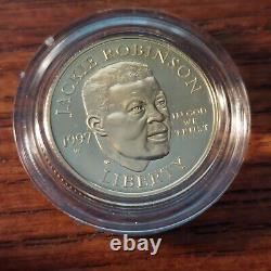 1997 Jackie Robinson 50ème Anniversaire Ensemble de 2 Pièces en Or/Argent
