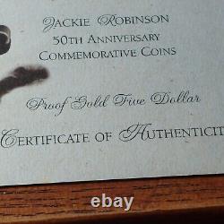 1997 Jackie Robinson 50ème Anniversaire Ensemble de 2 Pièces en Or/Argent