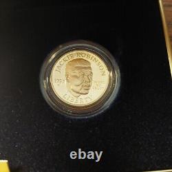 1997 Jackie Robinson 50ème Anniversaire Ensemble de 2 Pièces en Or/Argent