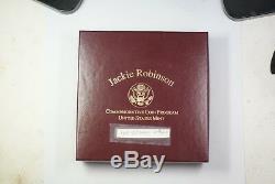 1997 Jackie Robinson États-unis D'or Commémorative Et Argent Épreuve Numismatique Set 4 Pièces Total Jah
